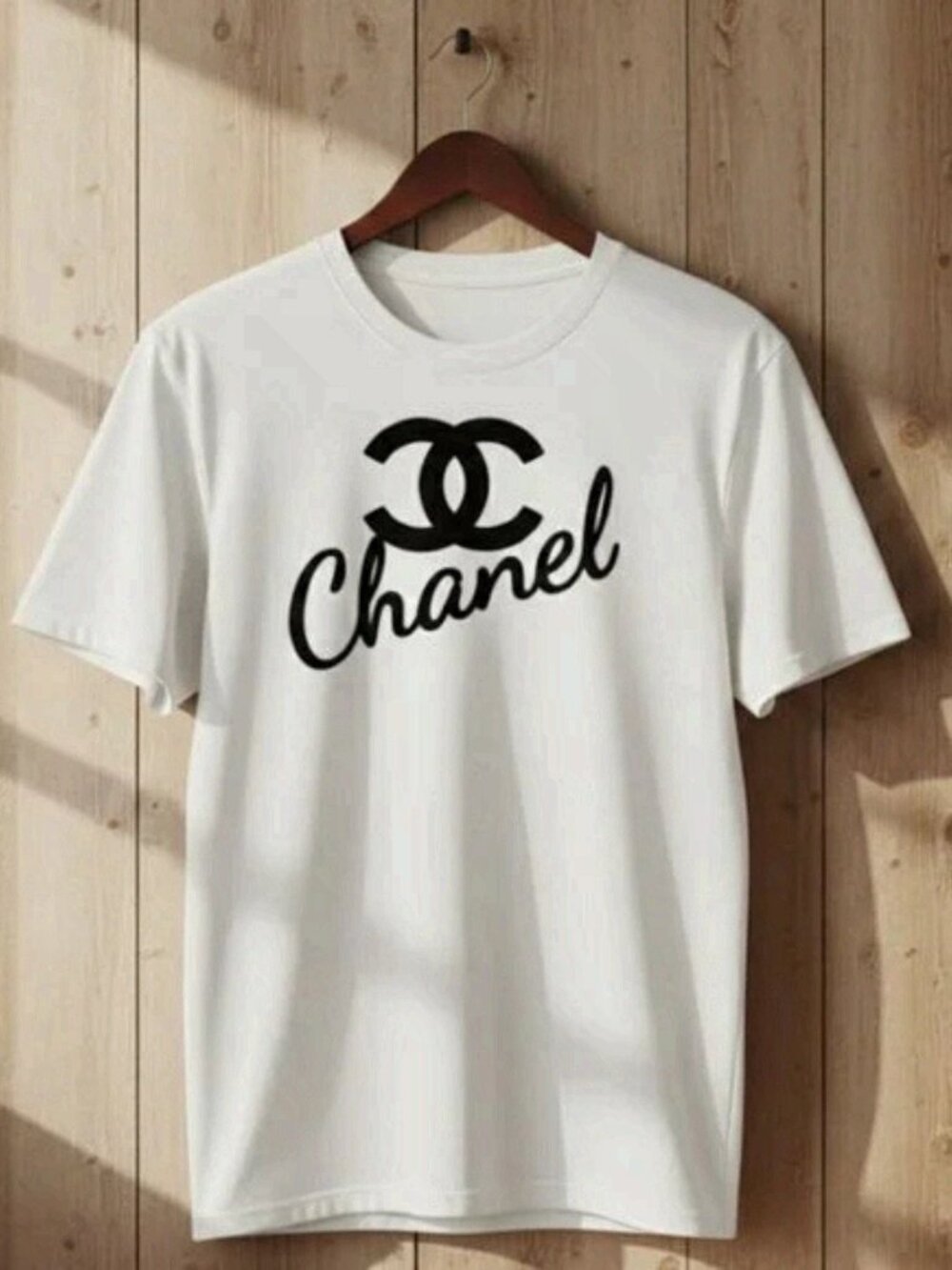 Chanel CC Interlocking Logo Script White Cotton Short Sleeve T-Shirt